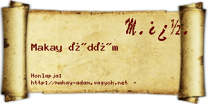 Makay Ádám névjegykártya