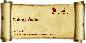 Makay Ádám névjegykártya